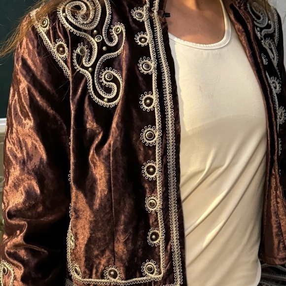 Double D Ranch highly embroidered studded velvet jacket - Picture 6 of 13